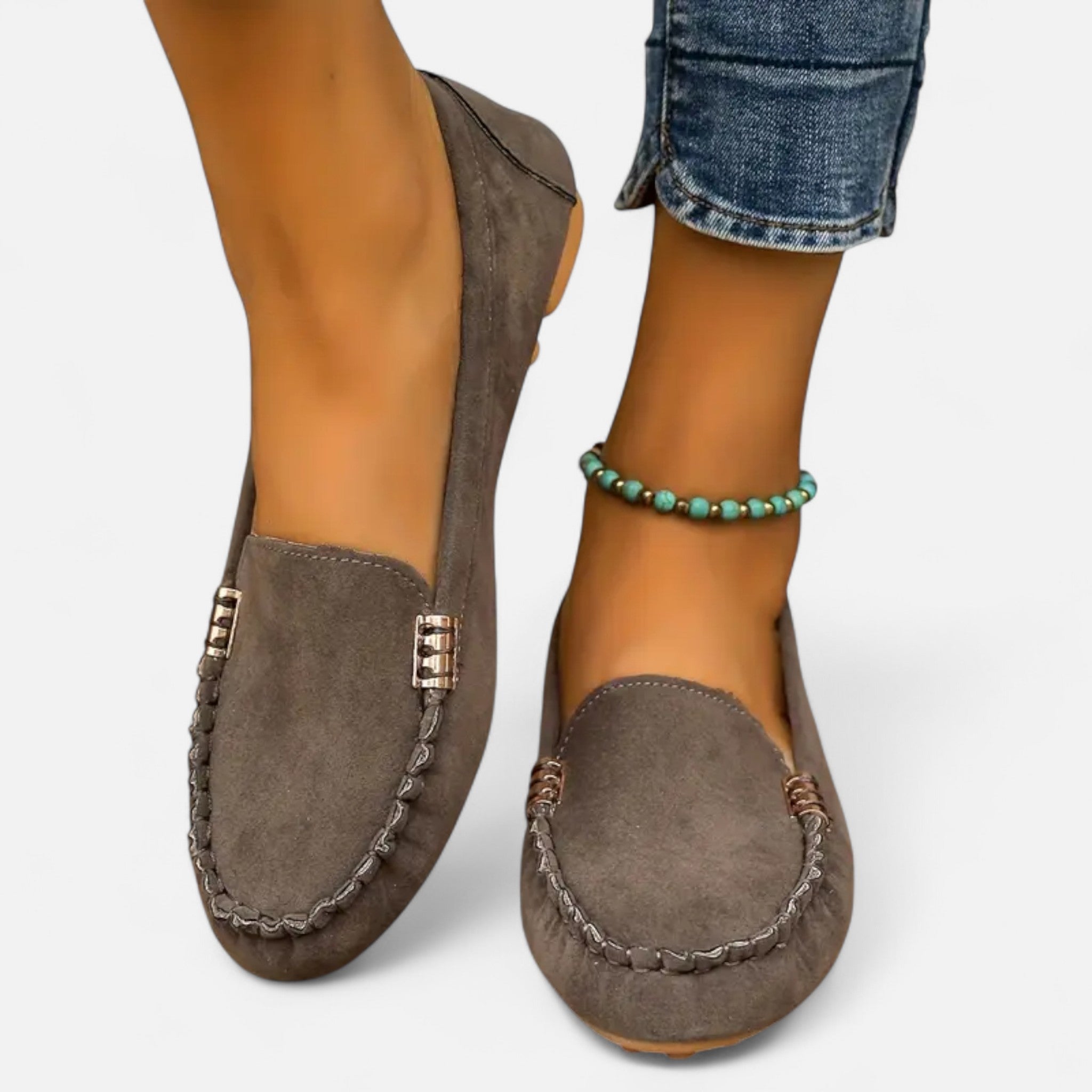 Veloire | Mocassins Femme – Élégance Métallique Raffinée