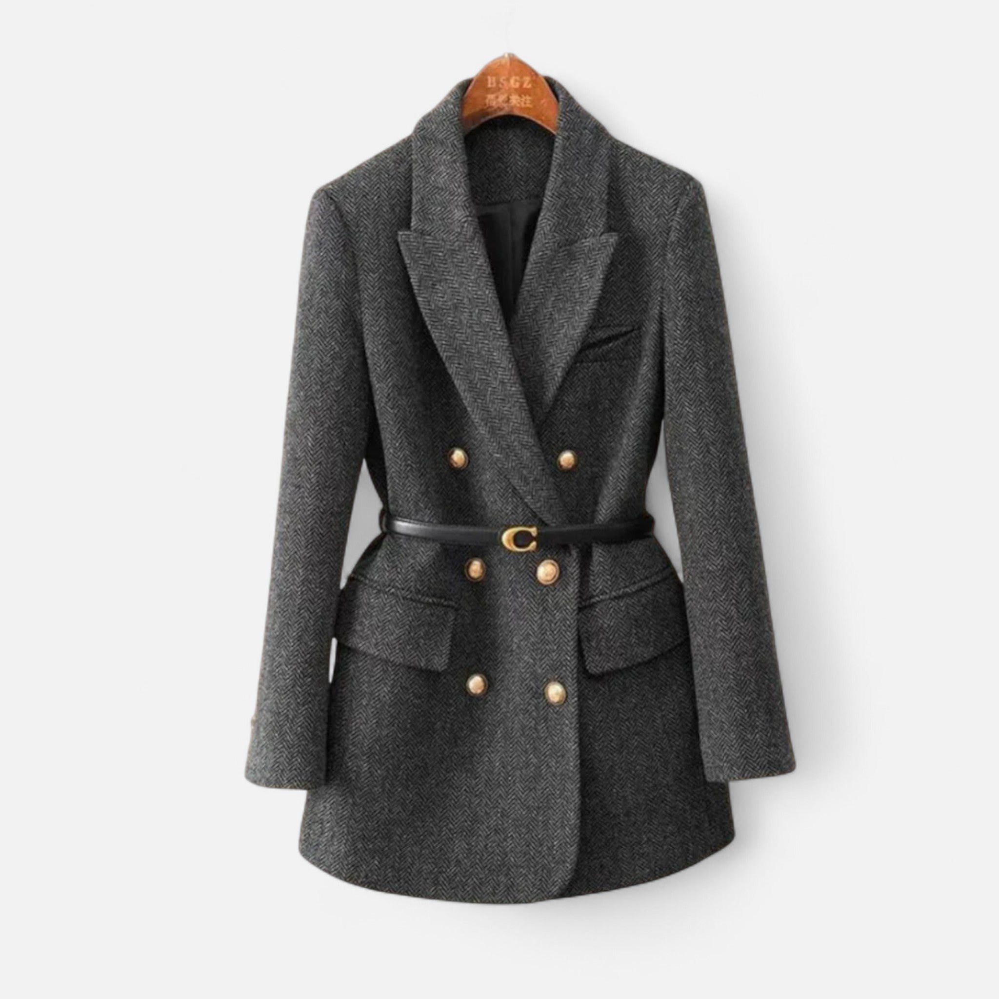 Veloire | Manteau en Tweed Femme – Élégance Croisée Intemporelle