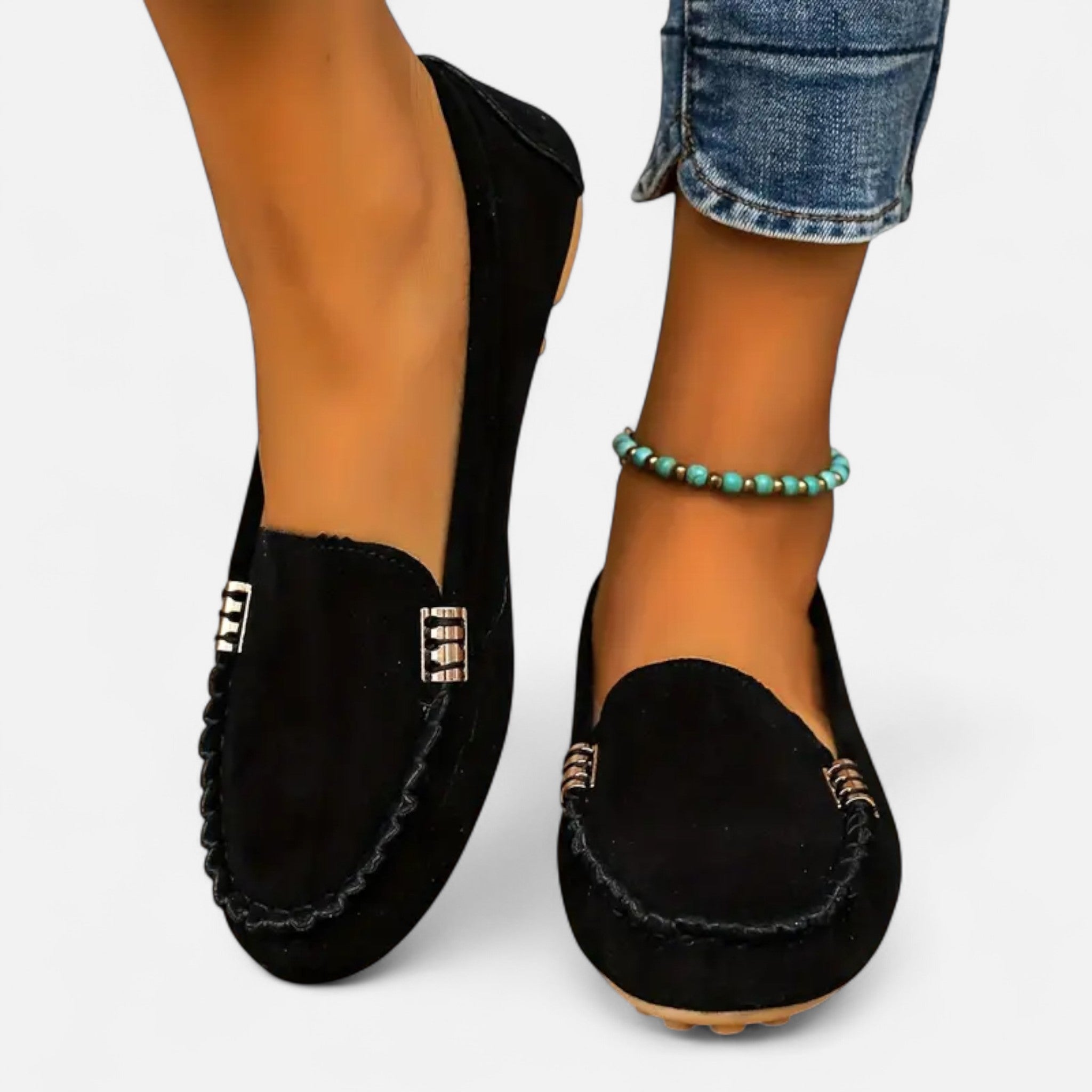 Veloire | Mocassins Femme – Élégance Métallique Raffinée