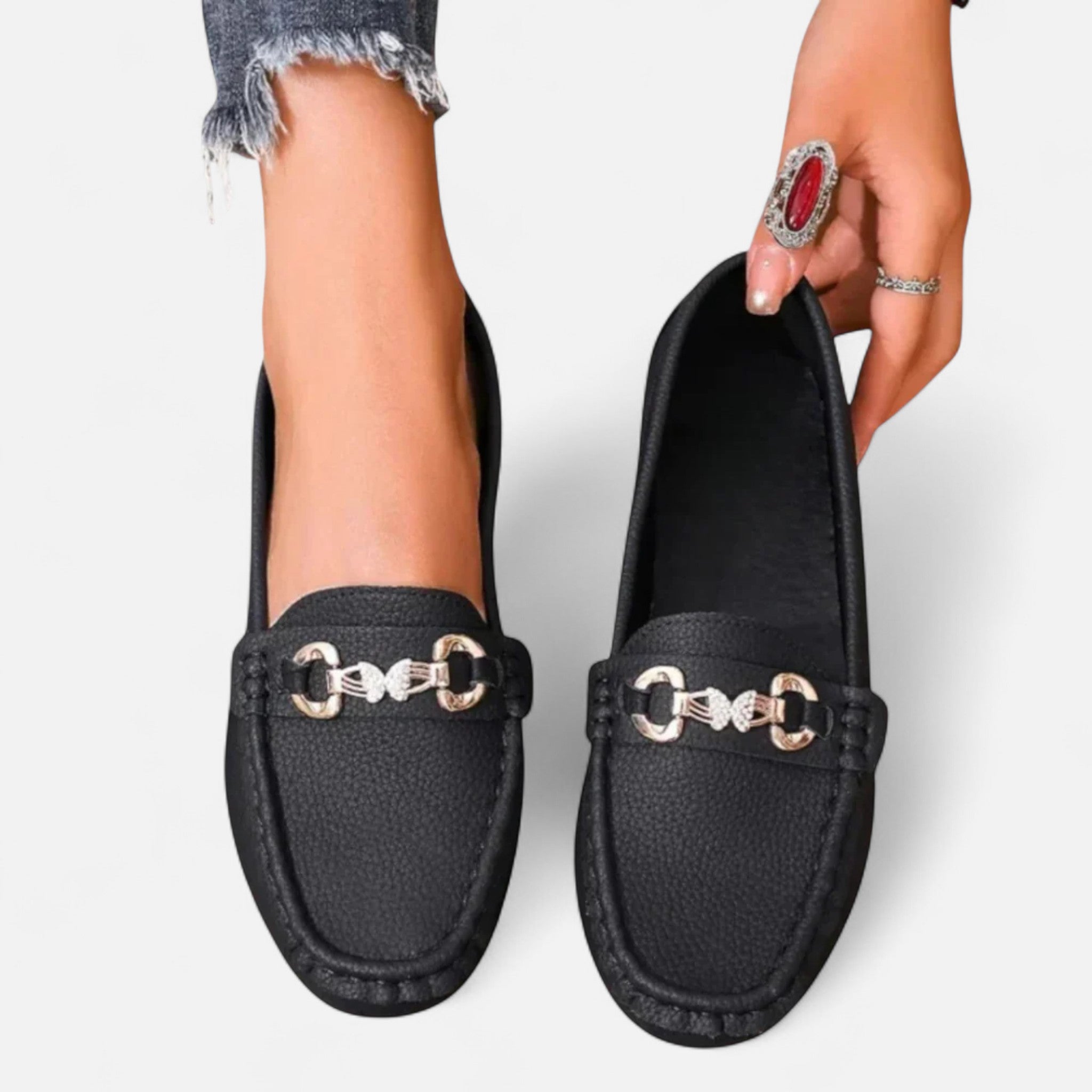 Veloire | Mocassins Femme – Élégance Métallique Raffinée