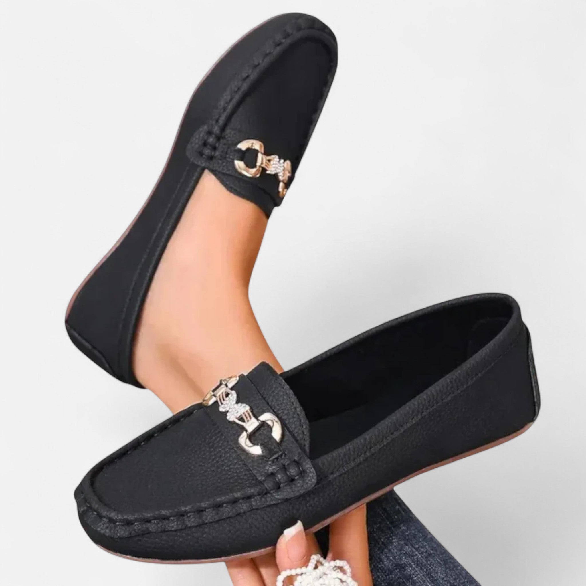 Veloire | Mocassins Femme – Élégance Métallique Raffinée