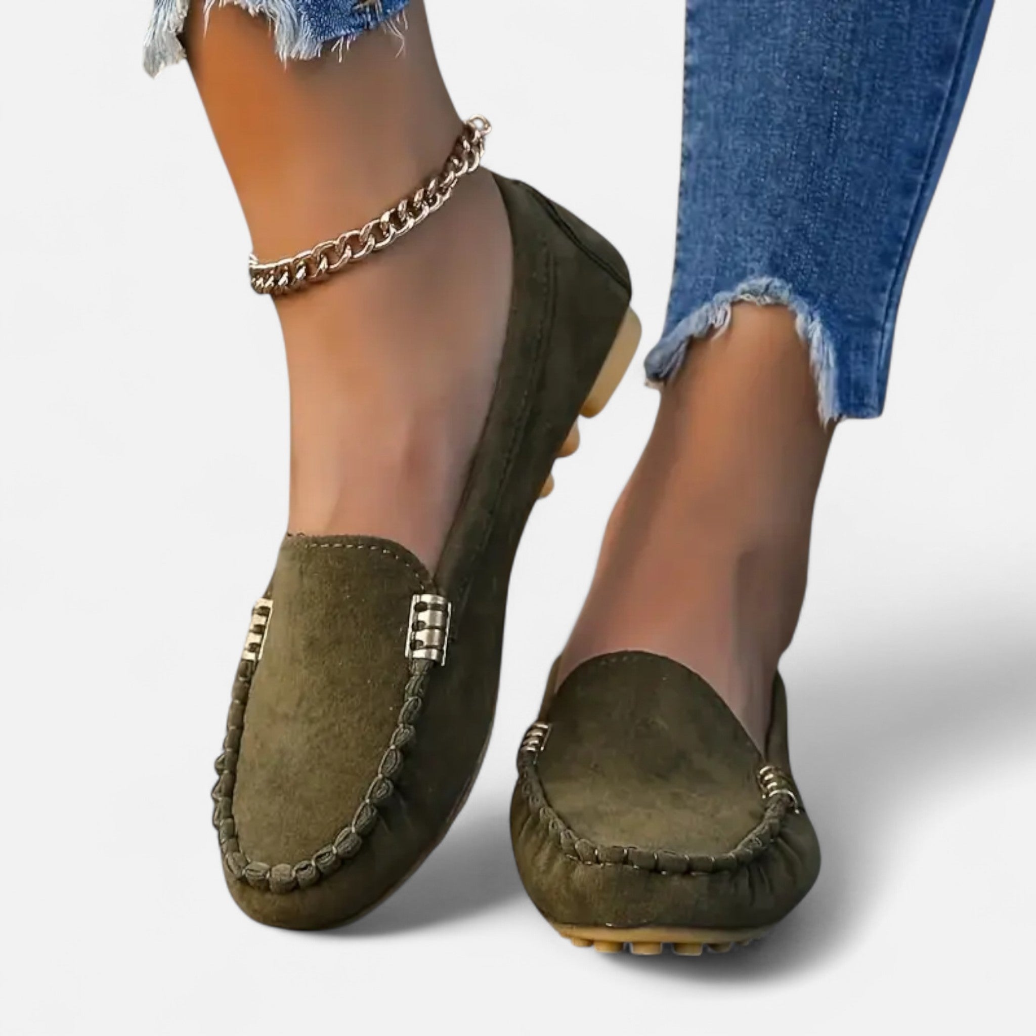 Veloire | Mocassins Femme – Élégance Métallique Raffinée