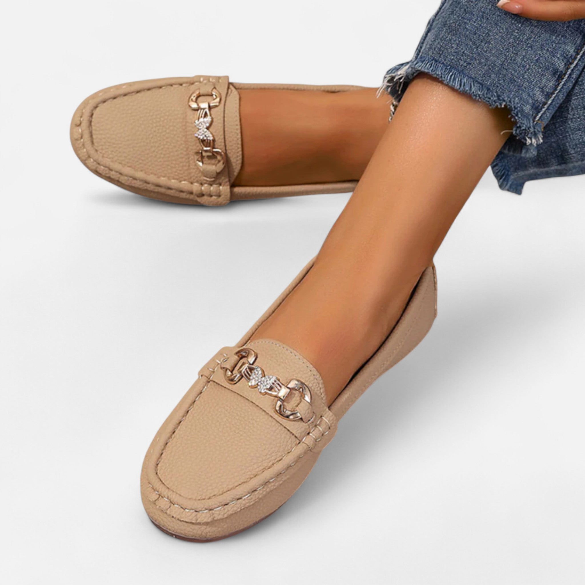 Veloire | Mocassins Femme – Élégance Métallique Raffinée