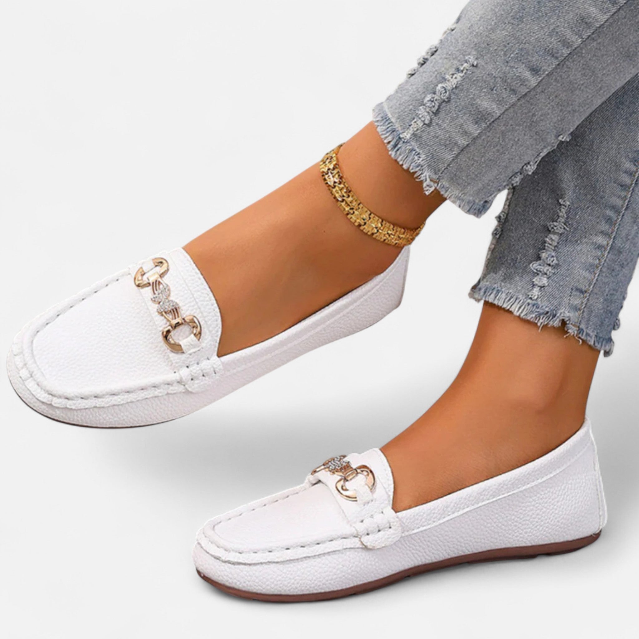 Veloire | Mocassins Femme – Élégance Métallique Raffinée