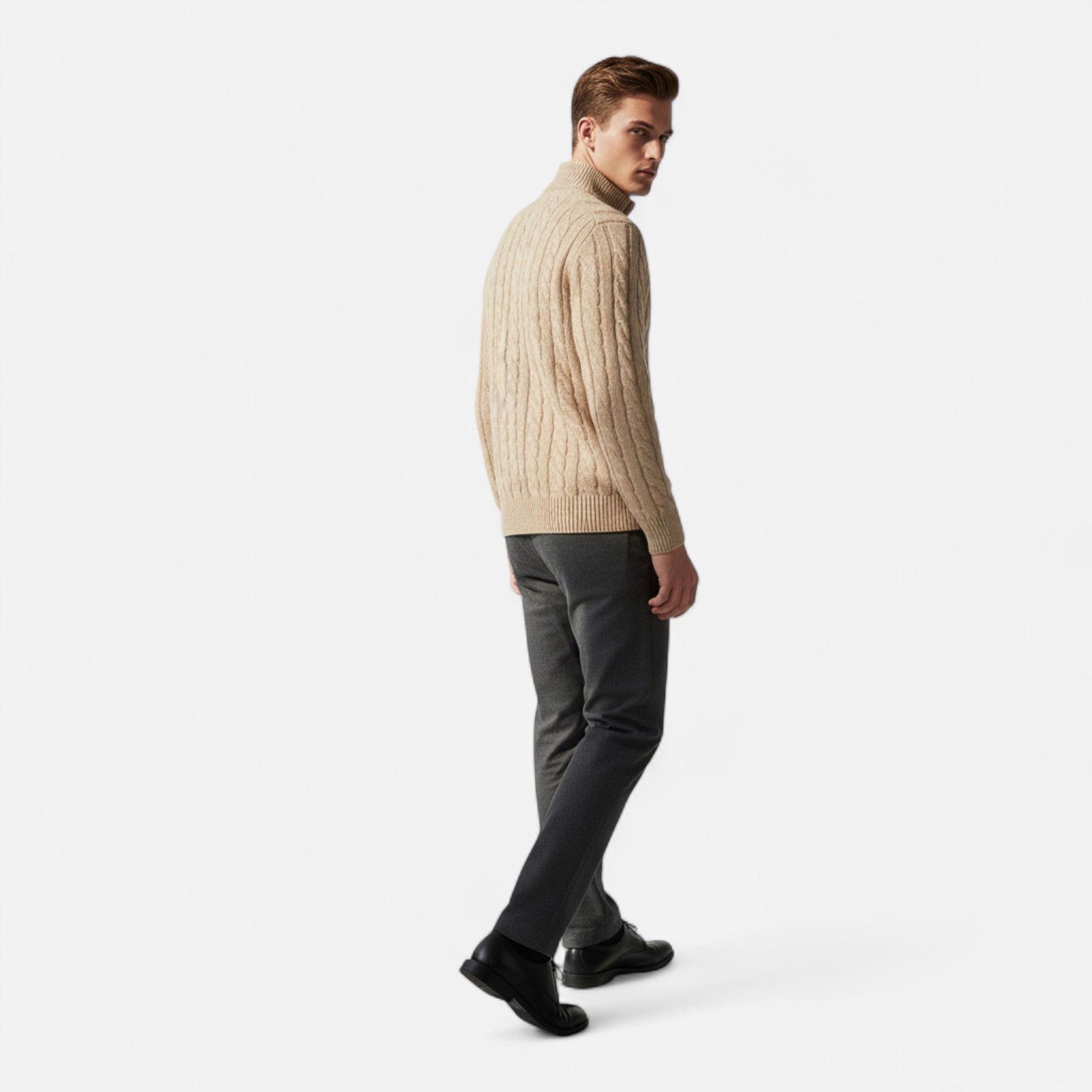 Veloire | Pull Homme Old Money – Classique Intemporel à Demi-Fermeture Éclair
