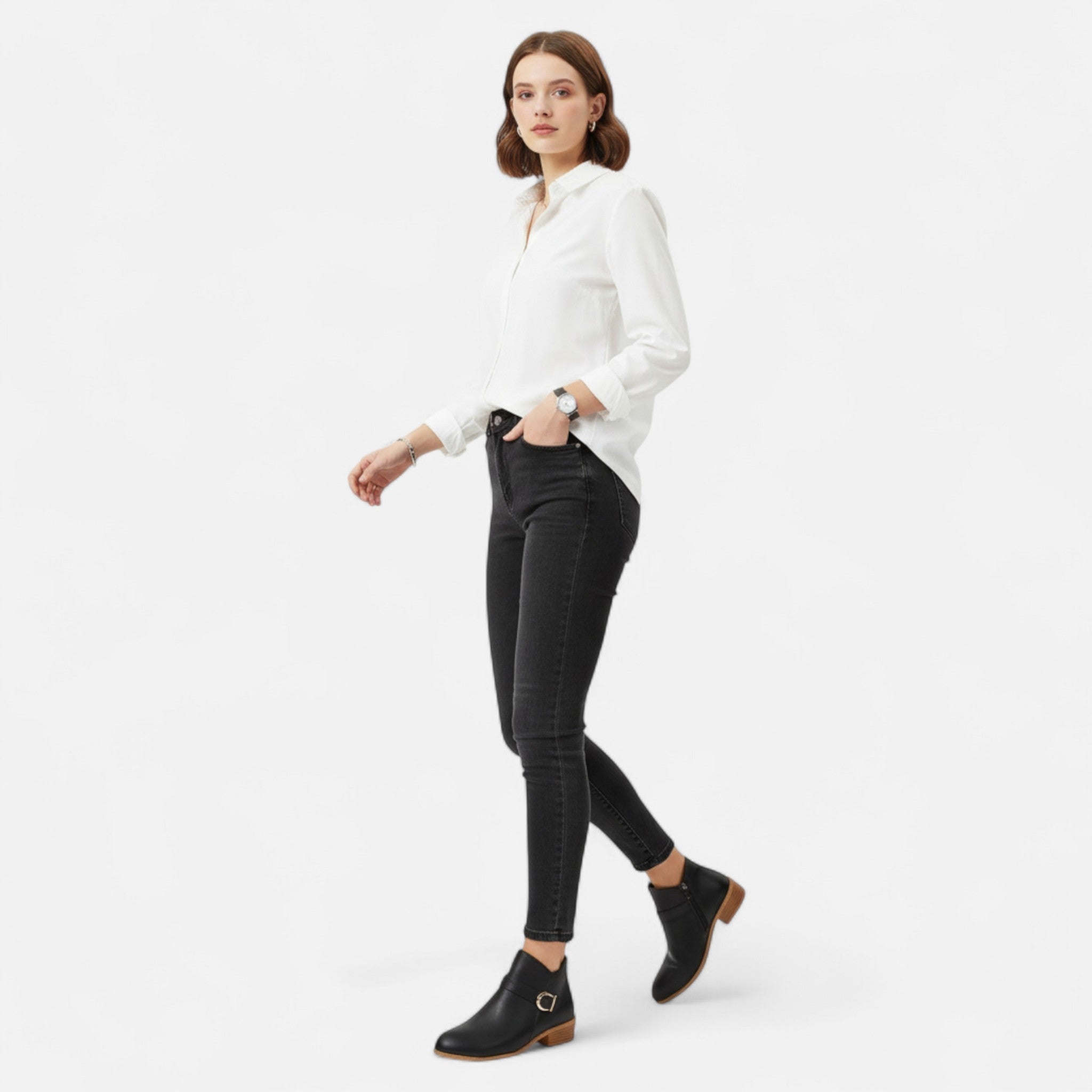 Veloire | Bottines Femme – Élégance à Bout Pointu et Boucle Raffinée