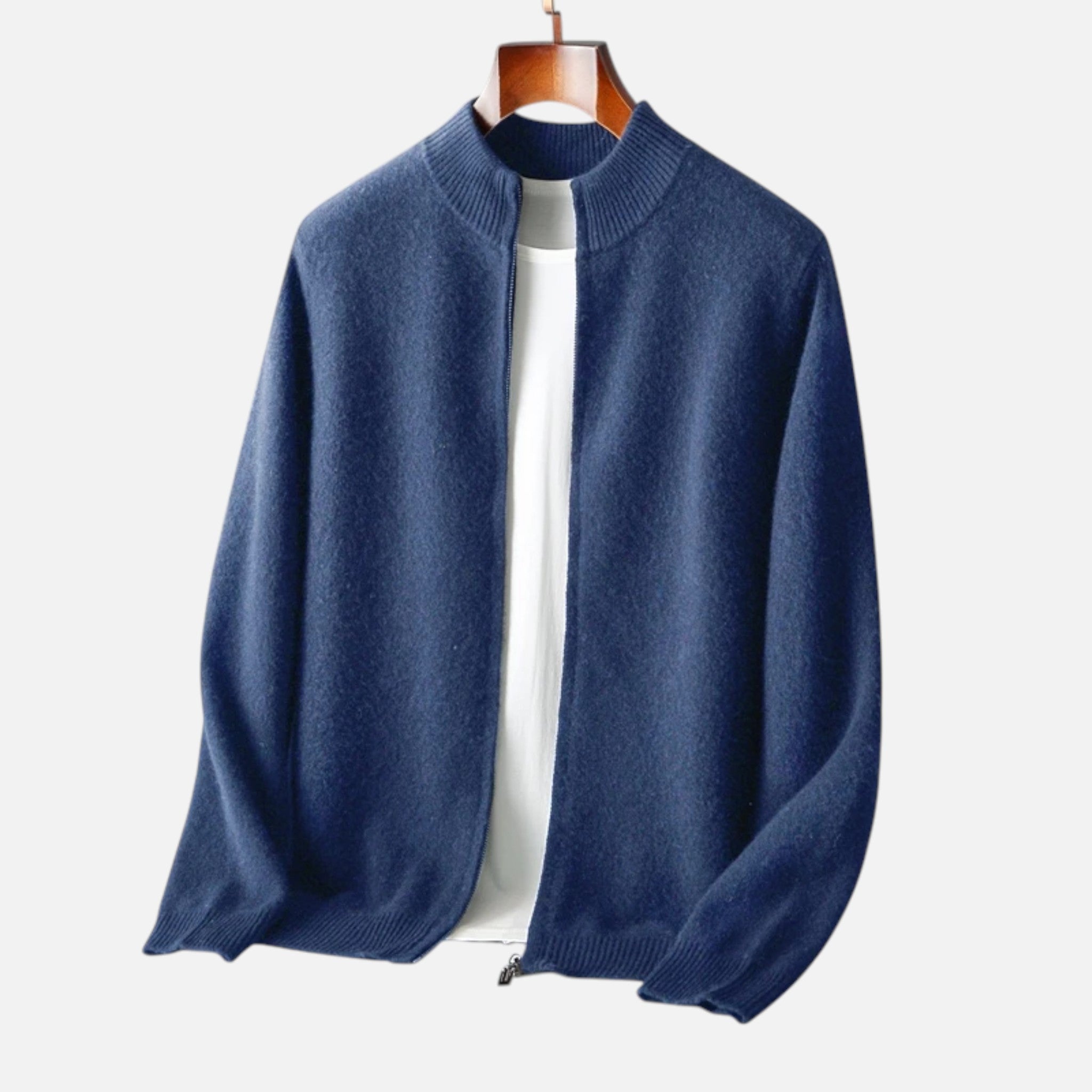 Veloire | Cardigan Homme – Élégance Zippée en Laine Mérinos