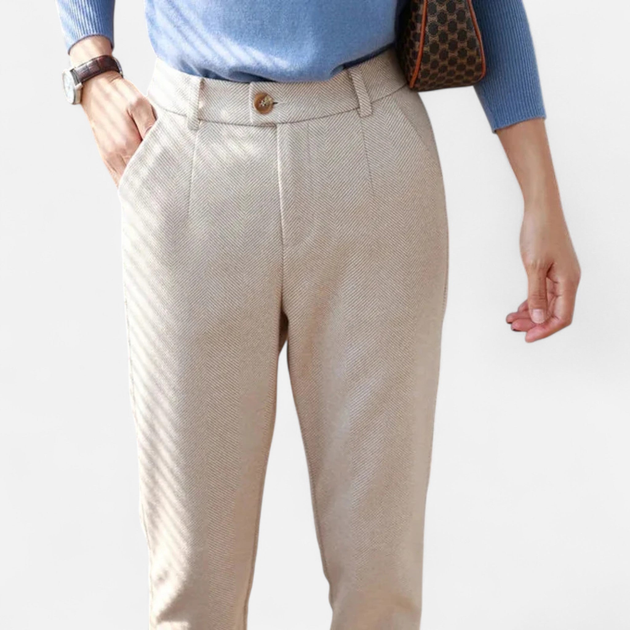 Veloire | Pantalon Crayon en Laine Femme – Élégance Taille Haute
