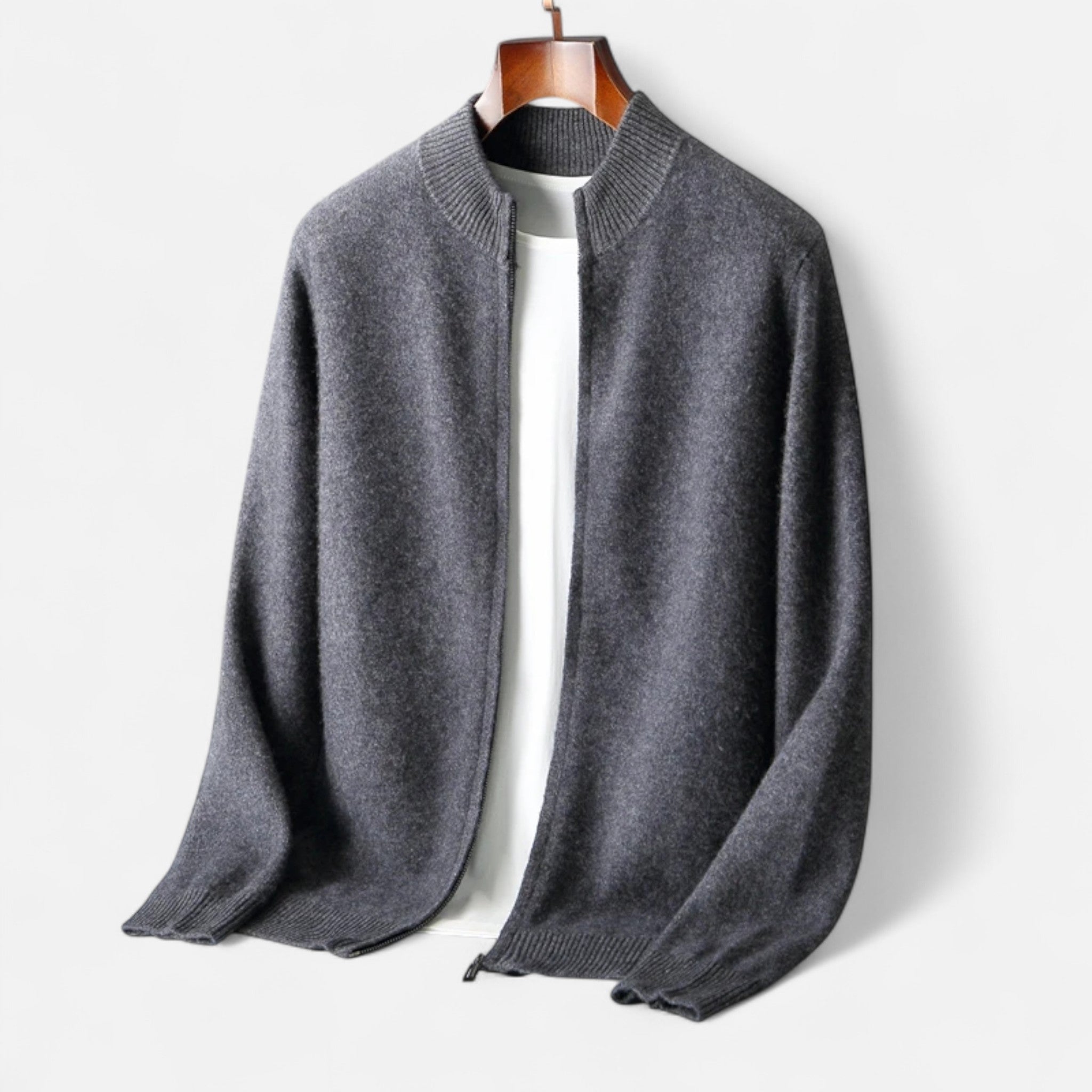 Veloire | Cardigan Homme – Élégance Zippée en Laine Mérinos