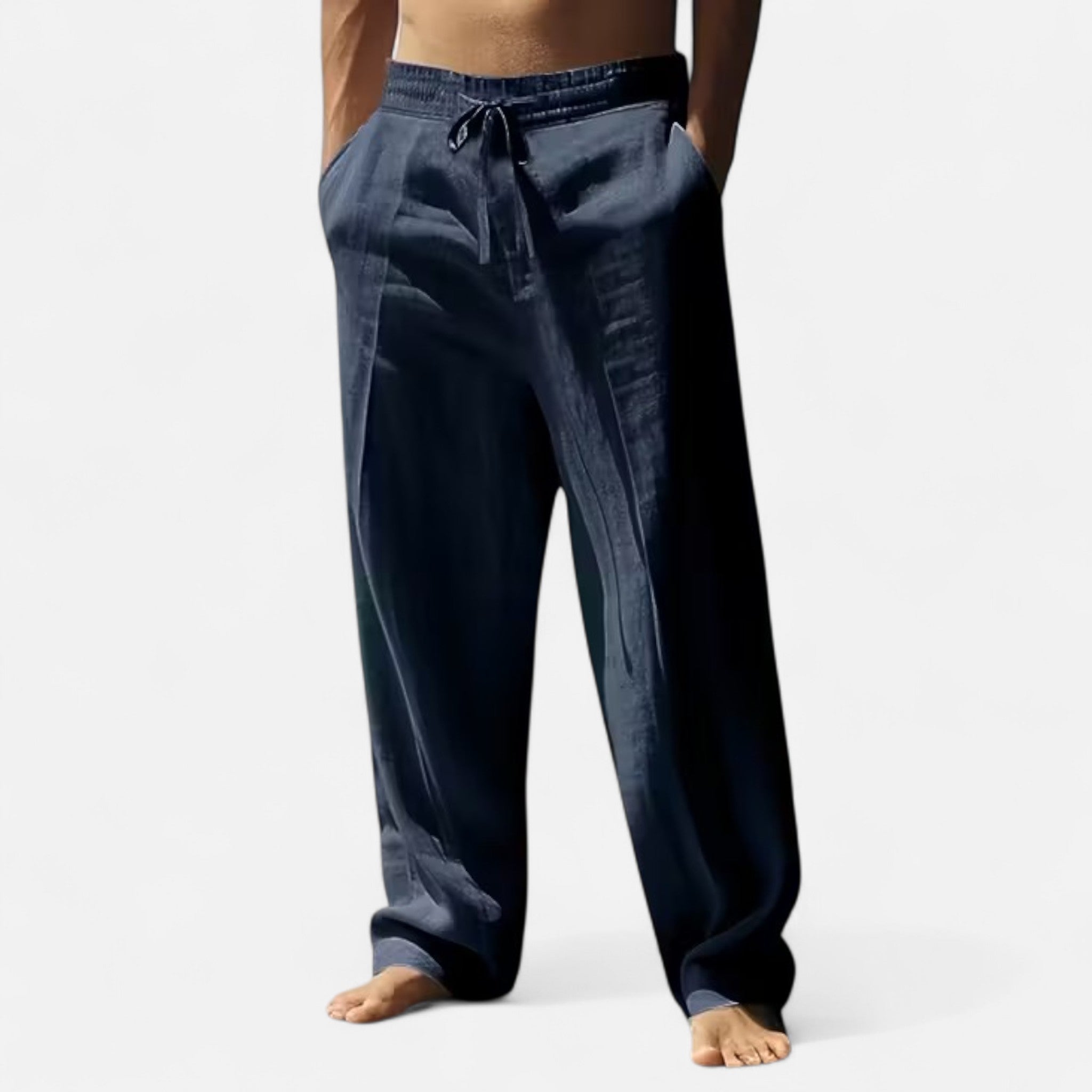Veloire | Pantalon Homme en Lin – Élégance Décontractée Beige