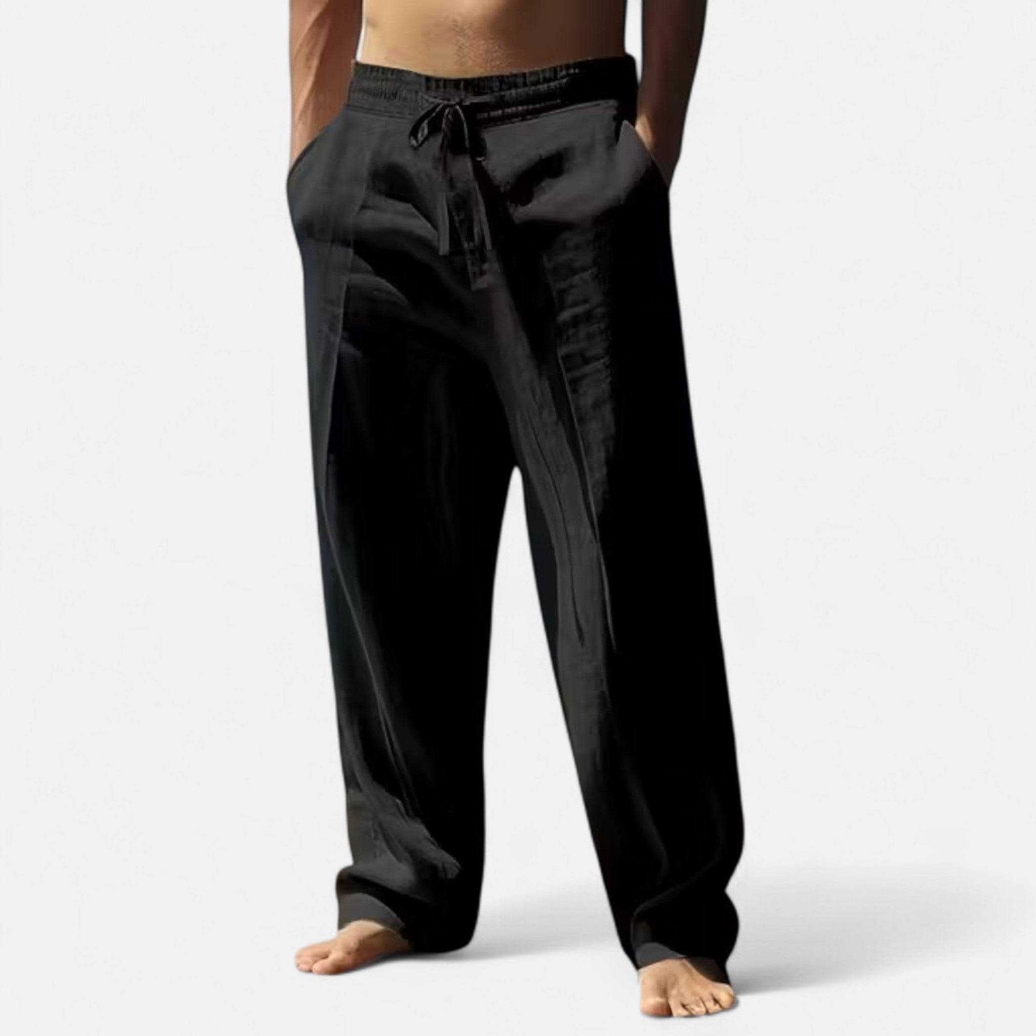 Veloire | Pantalon Homme en Lin – Élégance Décontractée Beige