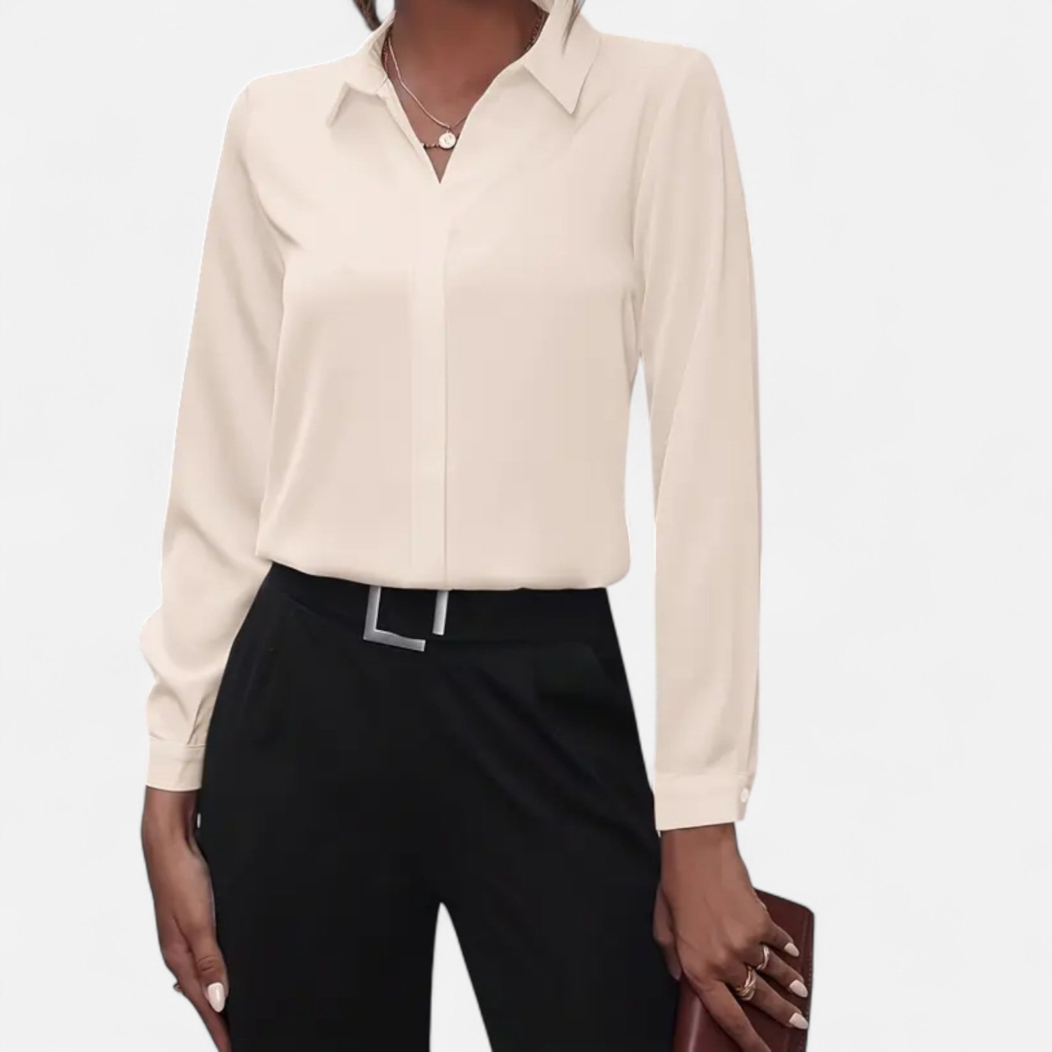Veloire | Blouse Femme – Élégance à Col V Boutonné