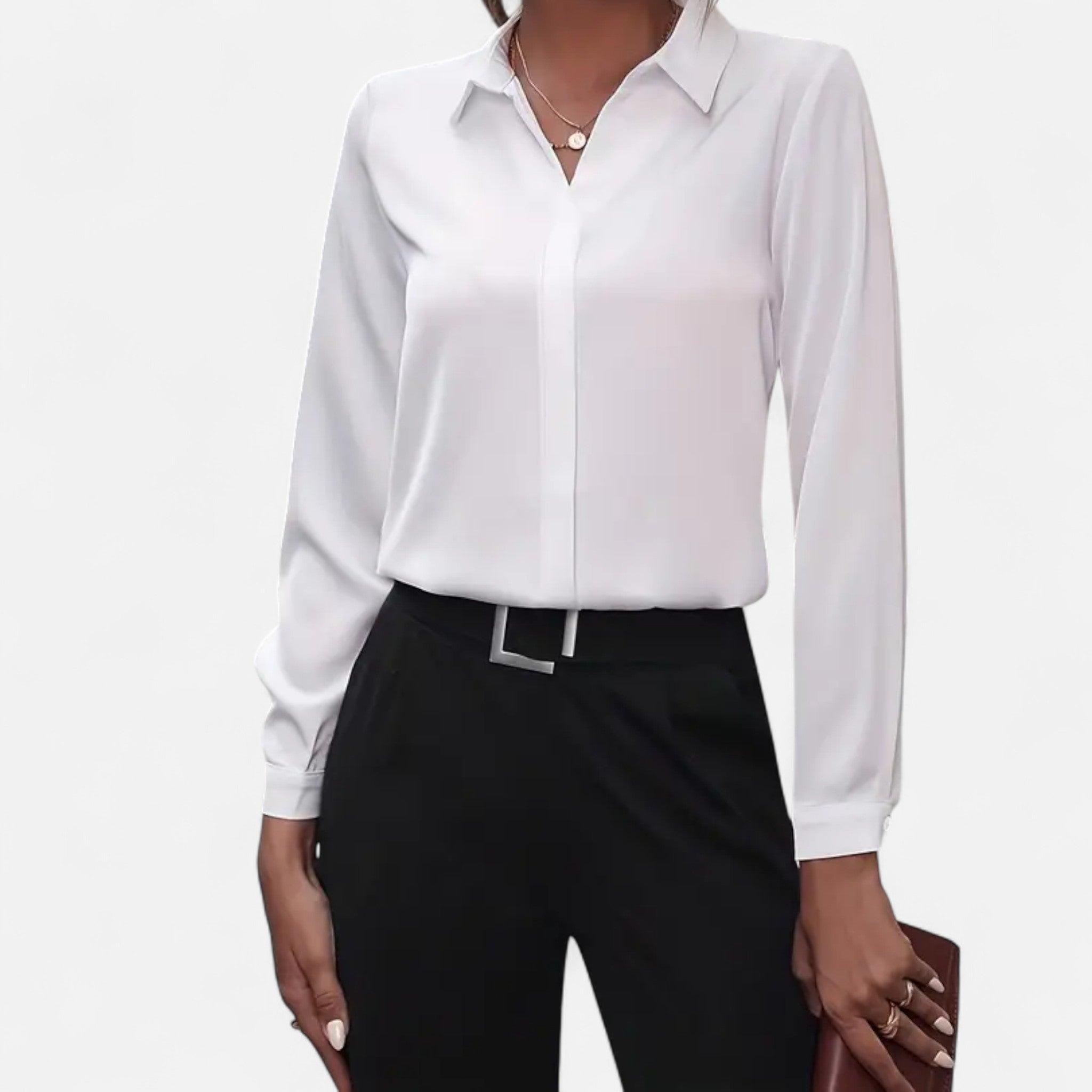 Veloire | Blouse Femme – Élégance à Col V Boutonné