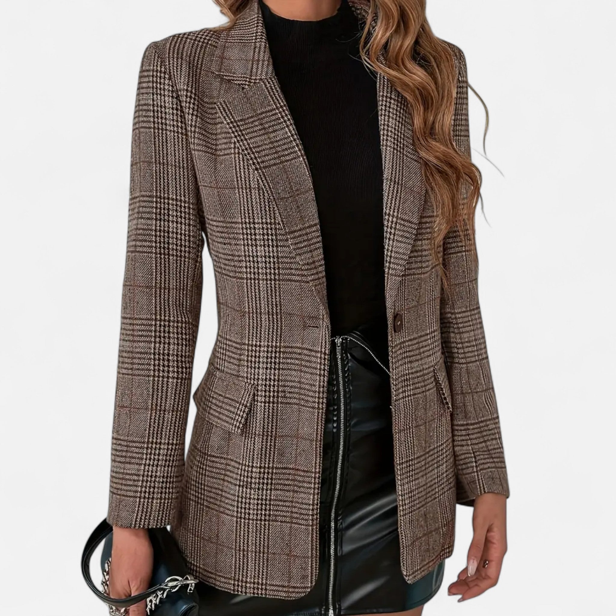 Veloire | Blazer à Carreaux Femme – Héritage à Simple Boutonnage