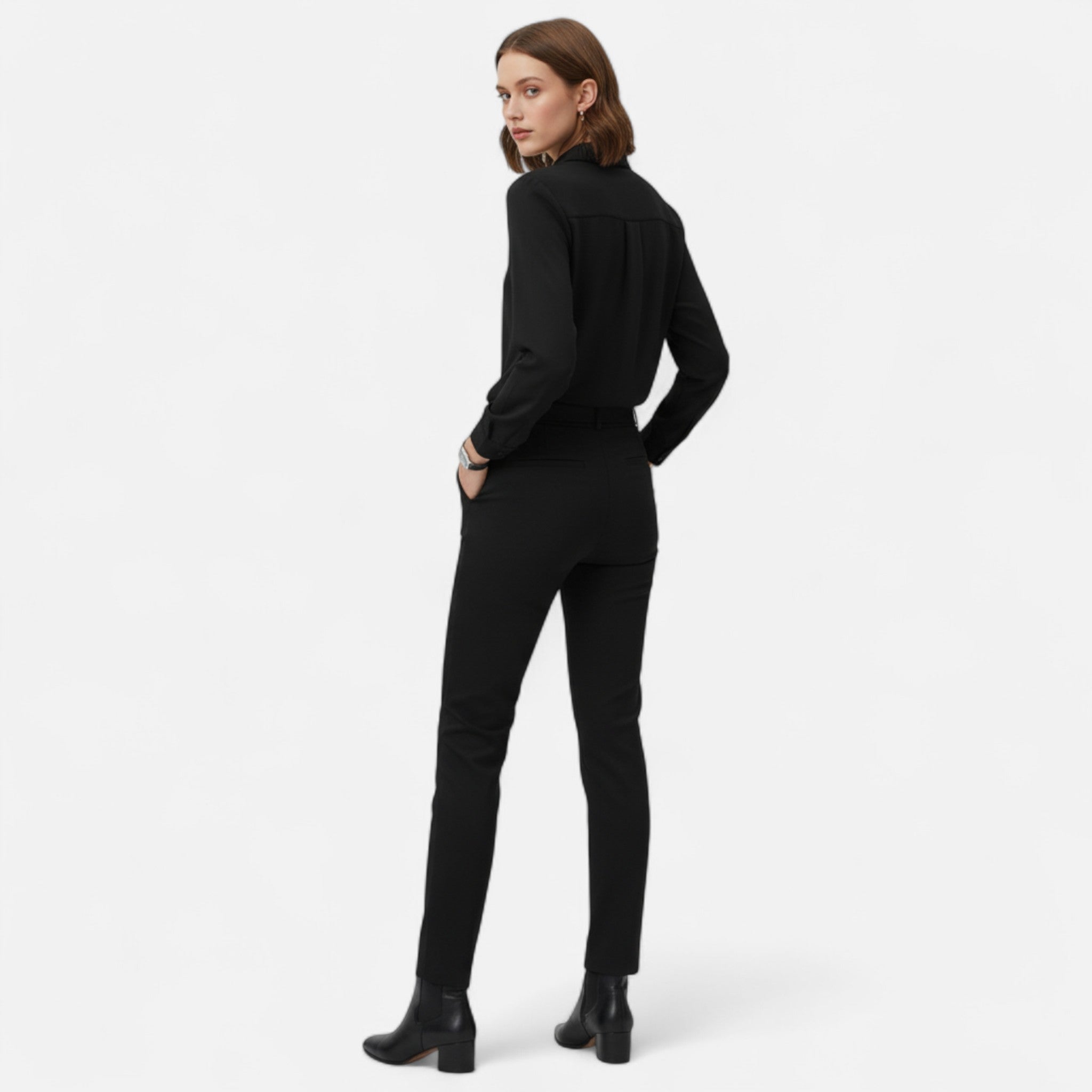 Veloire | Blouse Femme – Élégance à Col V Boutonné