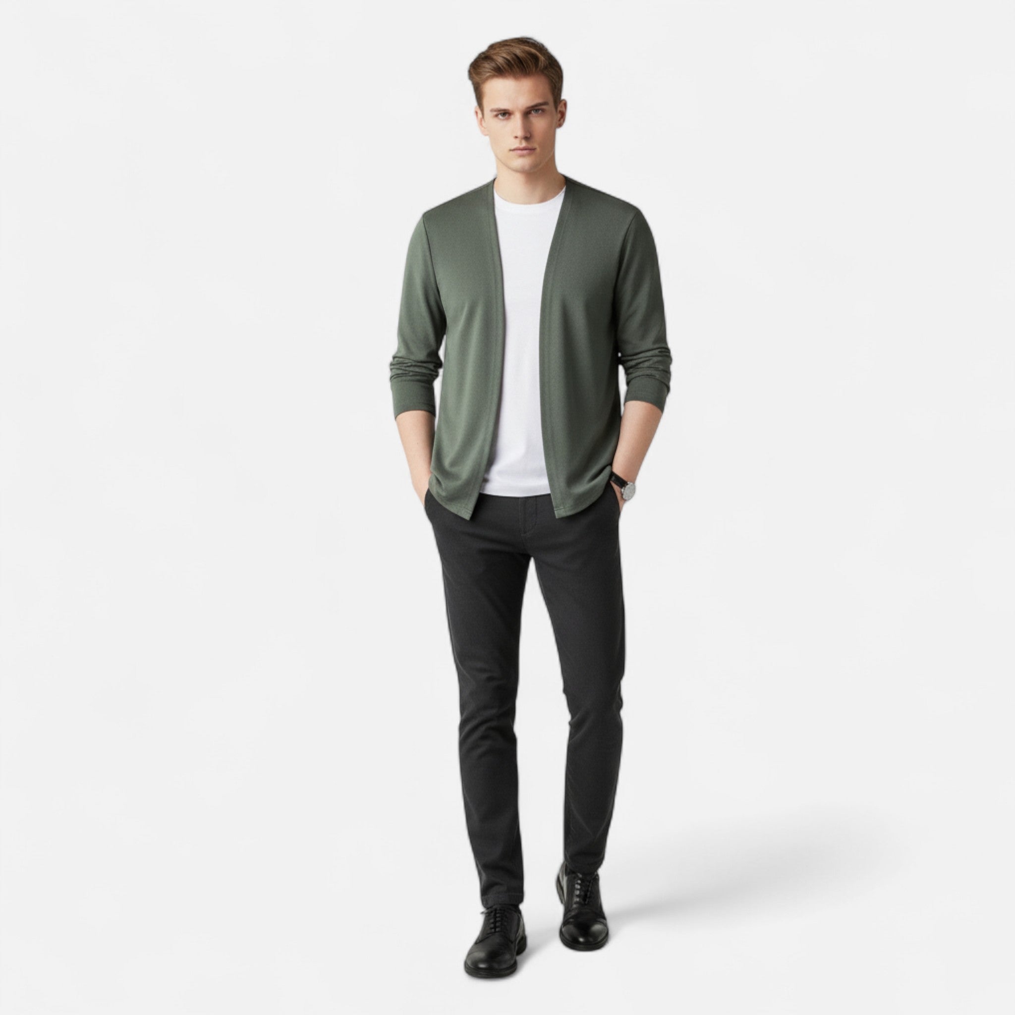 Veloire | Cape-Cardigan Homme – Élégance Raffinée à Manches Longues