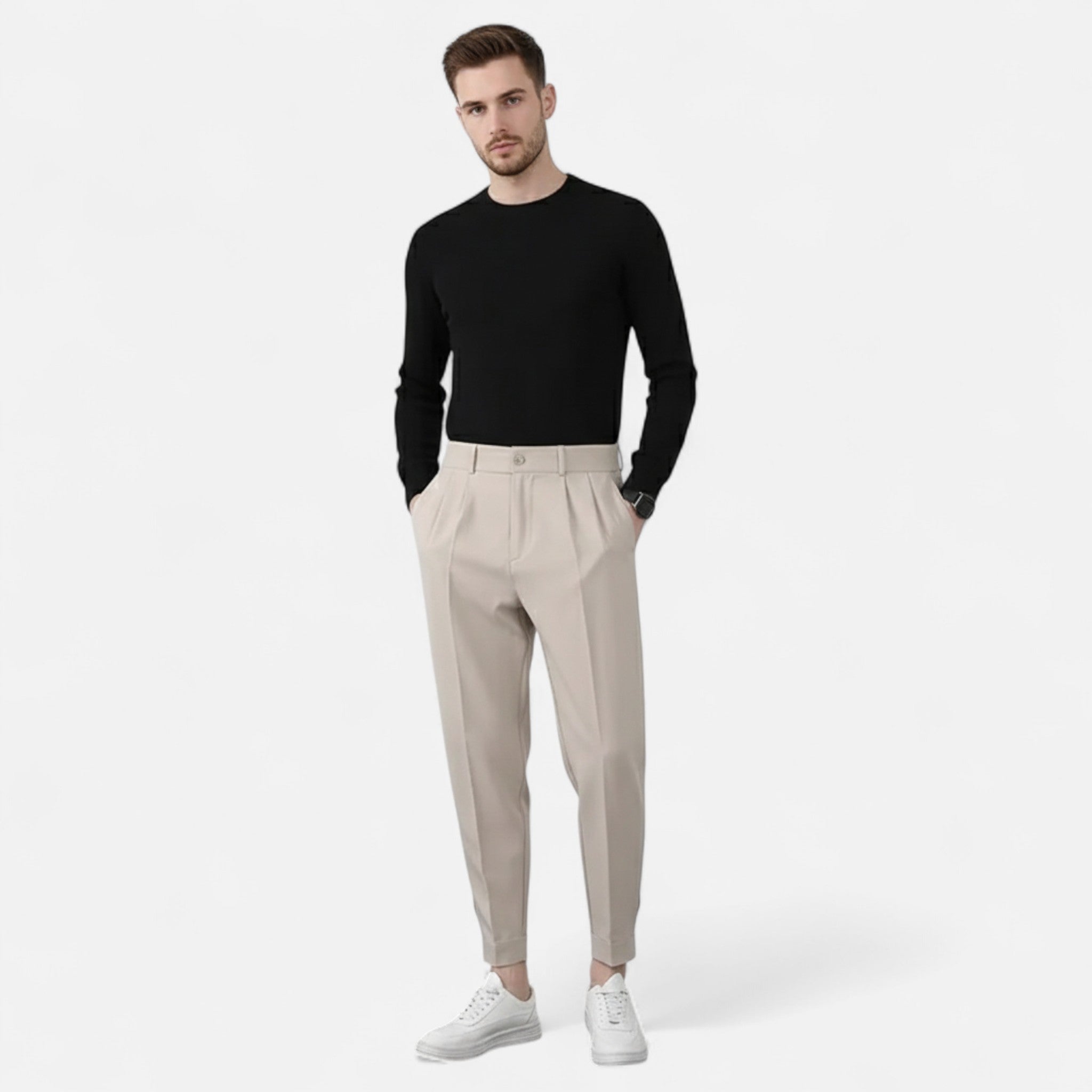 Veloire | Pantalon Homme à Pinces – Élégance Fuselée Héritage