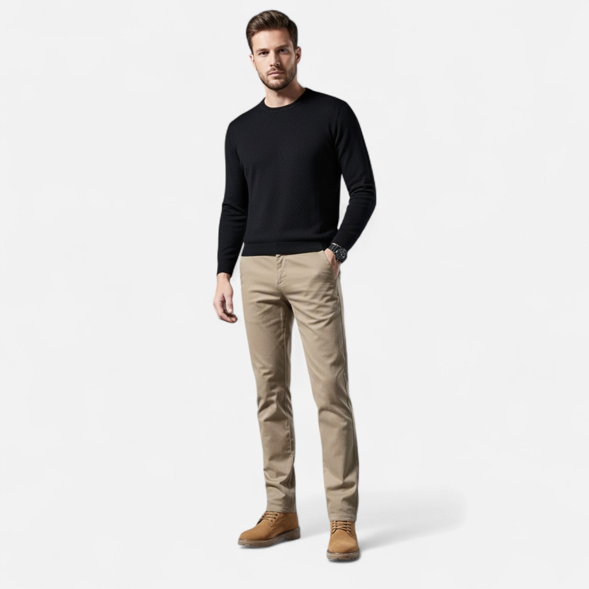Veloire | Pantalon Homme – Élégance Tailleur en Coton à Jambe Droite