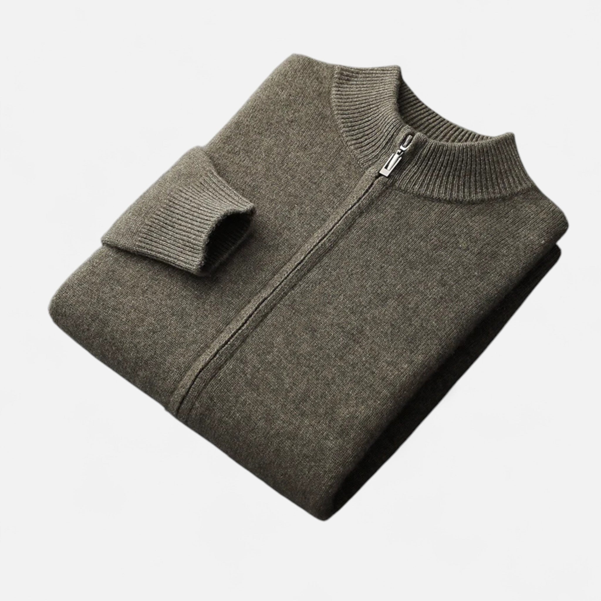 Veloire | Cardigan Homme – Élégance Zippée en Laine Mérinos