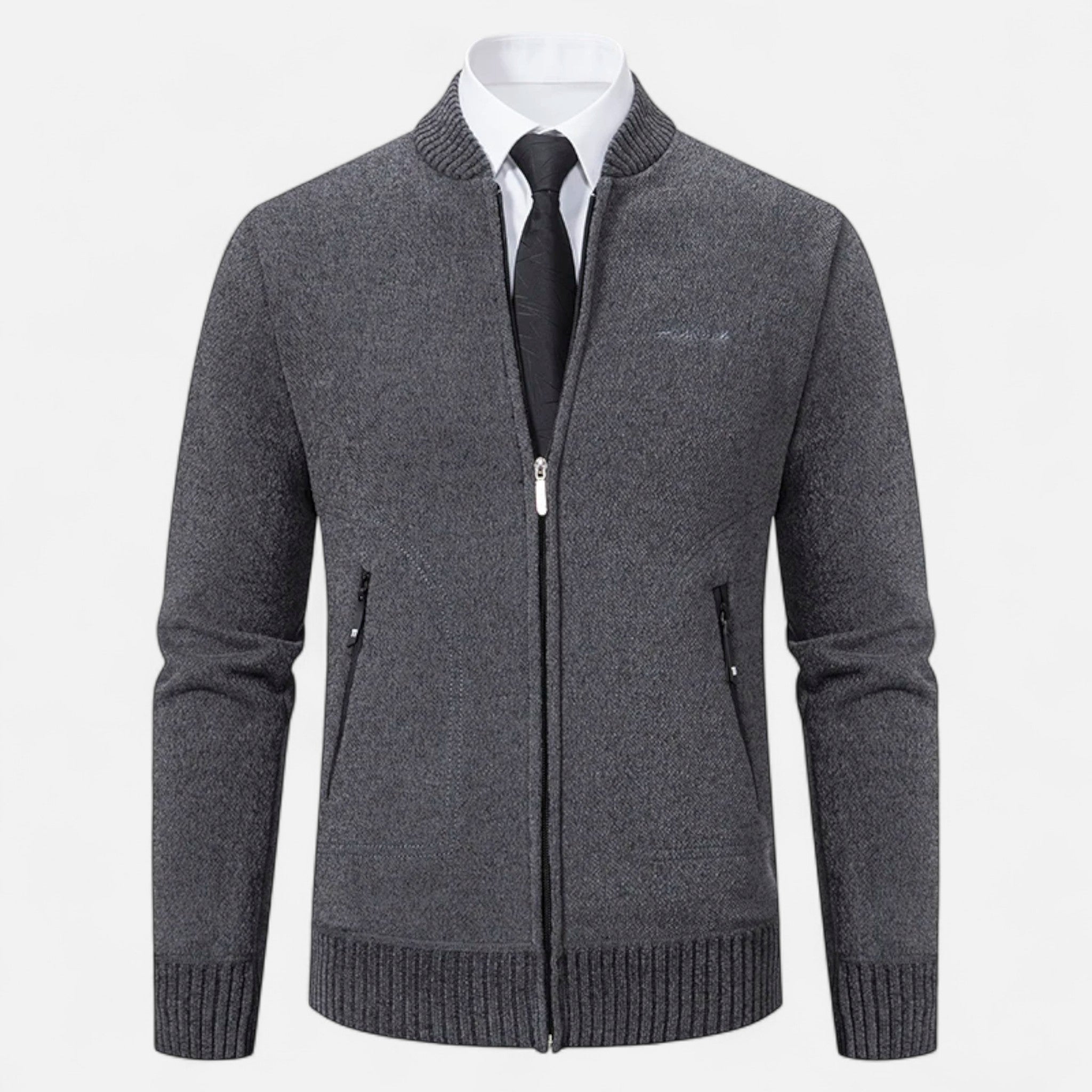 Veloire | Cardigan en Maille Homme – Élégance Raffinée à Col Montant