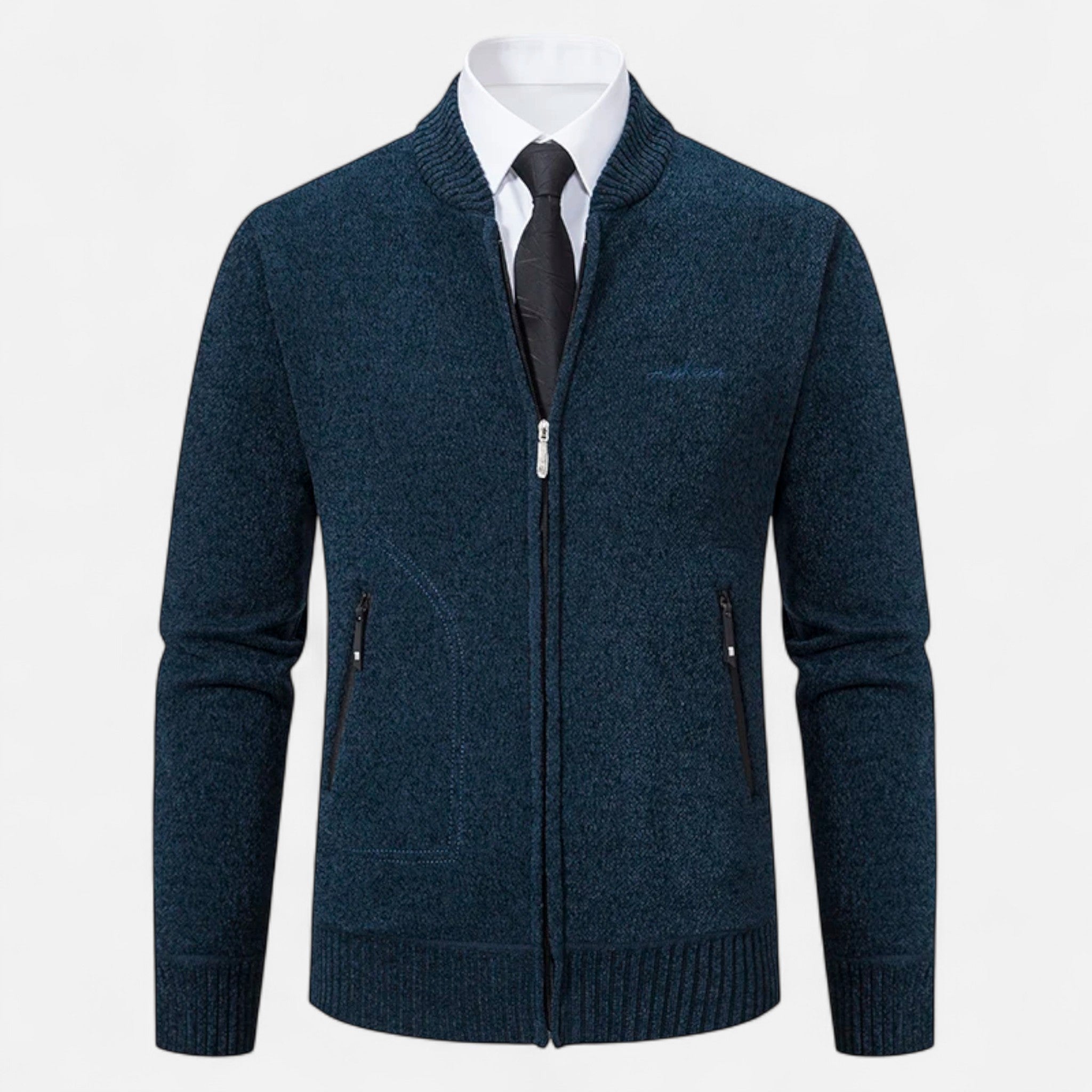 Veloire | Cardigan en Maille Homme – Élégance Raffinée à Col Montant