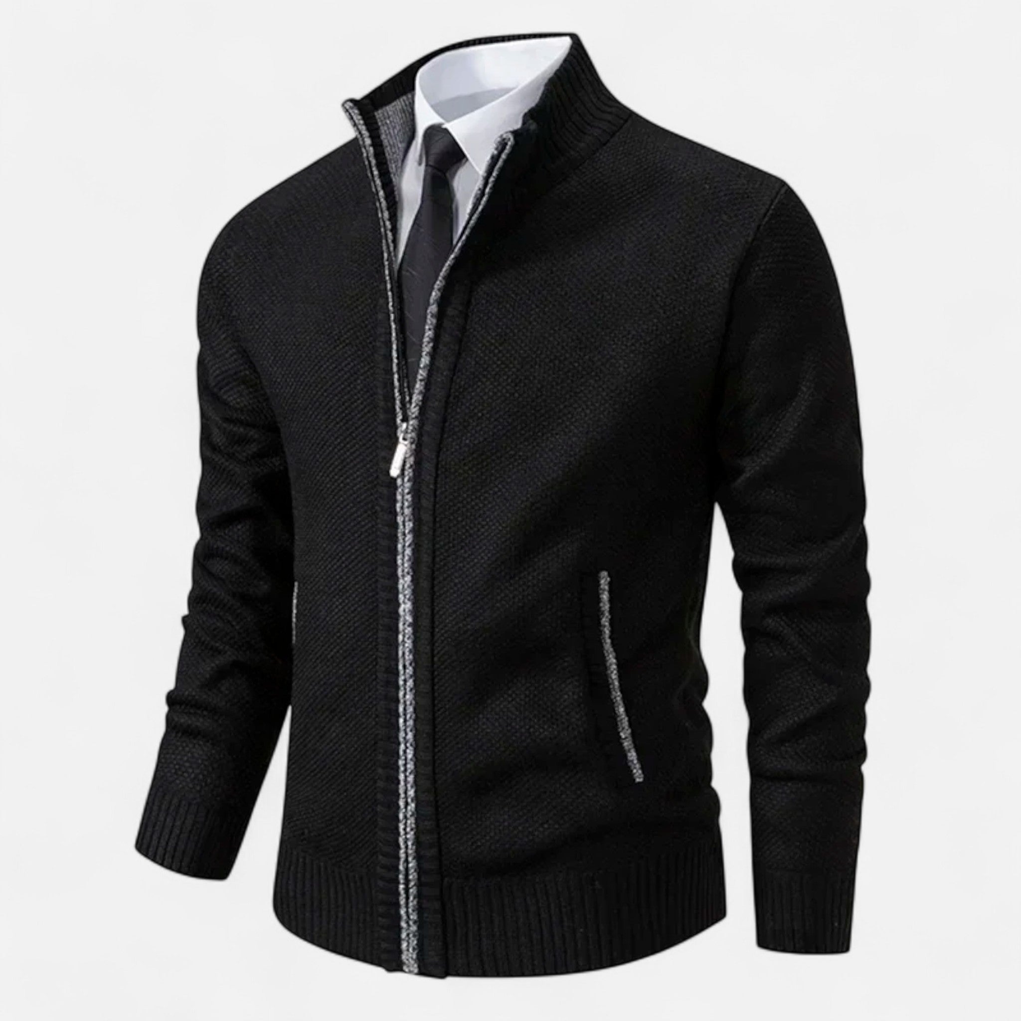 Veloire | Gilet Zippé Homme – Élégance Raffinée à Col Montant