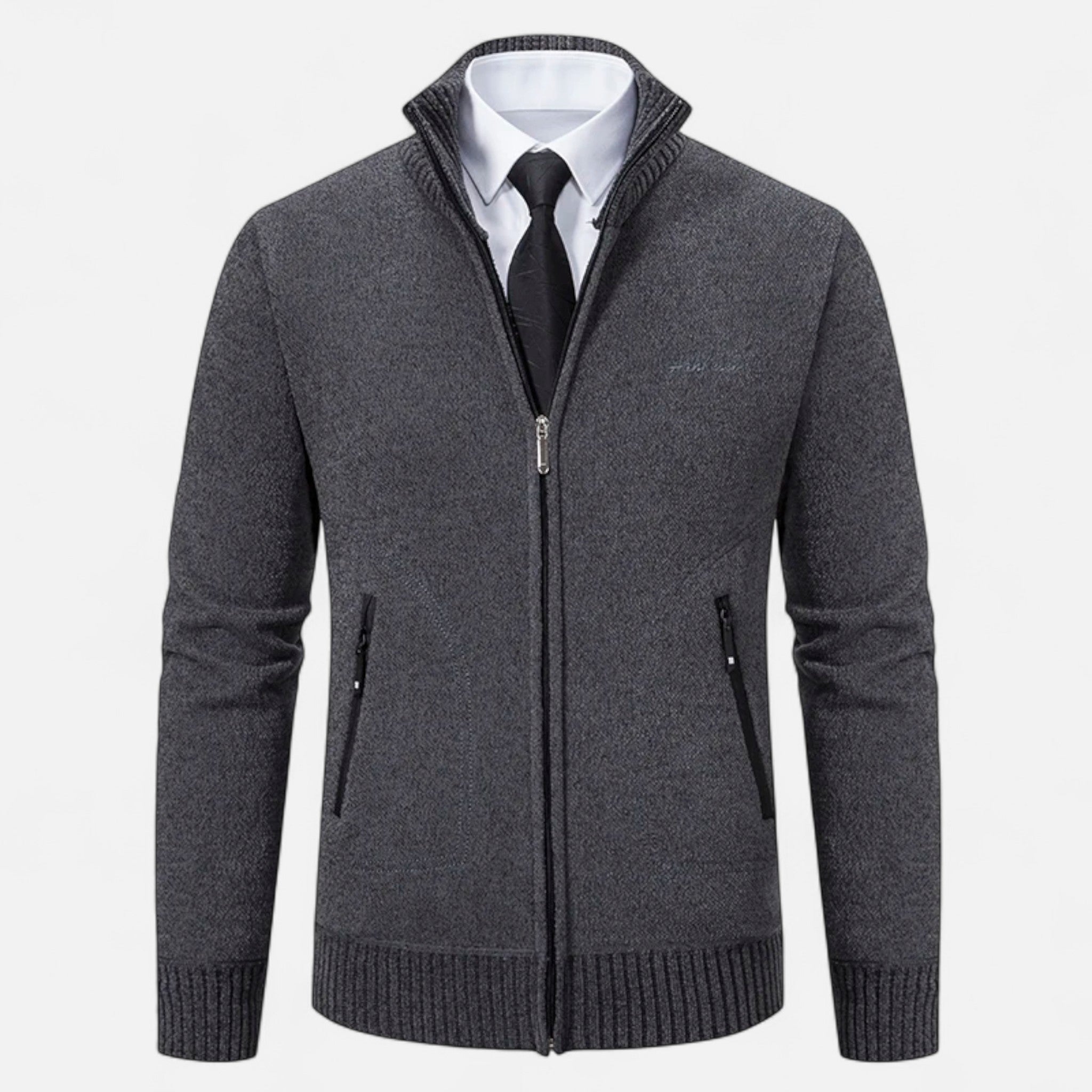 Veloire | Cardigan en Maille Homme – Élégance Raffinée à Col Montant