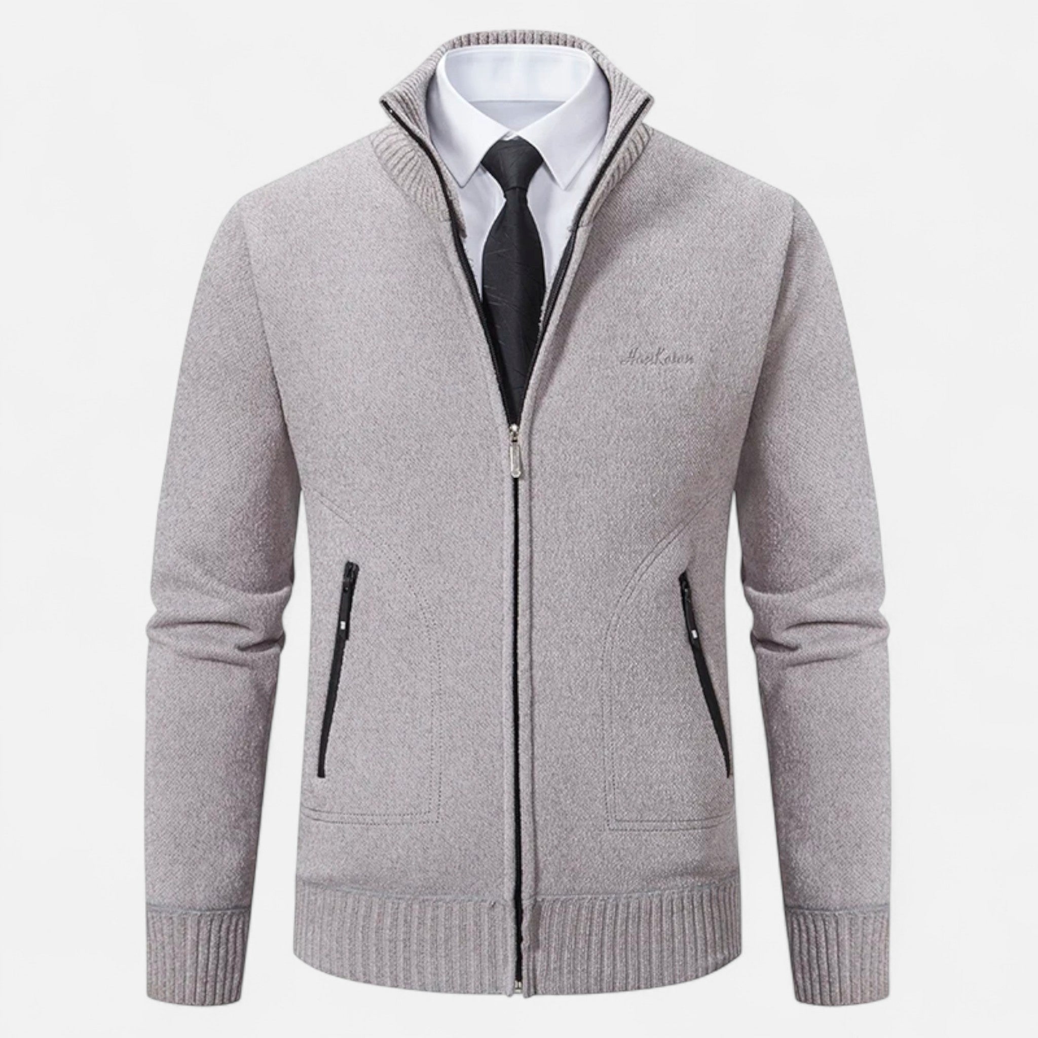 Veloire | Cardigan en Maille Homme – Élégance Raffinée à Col Montant
