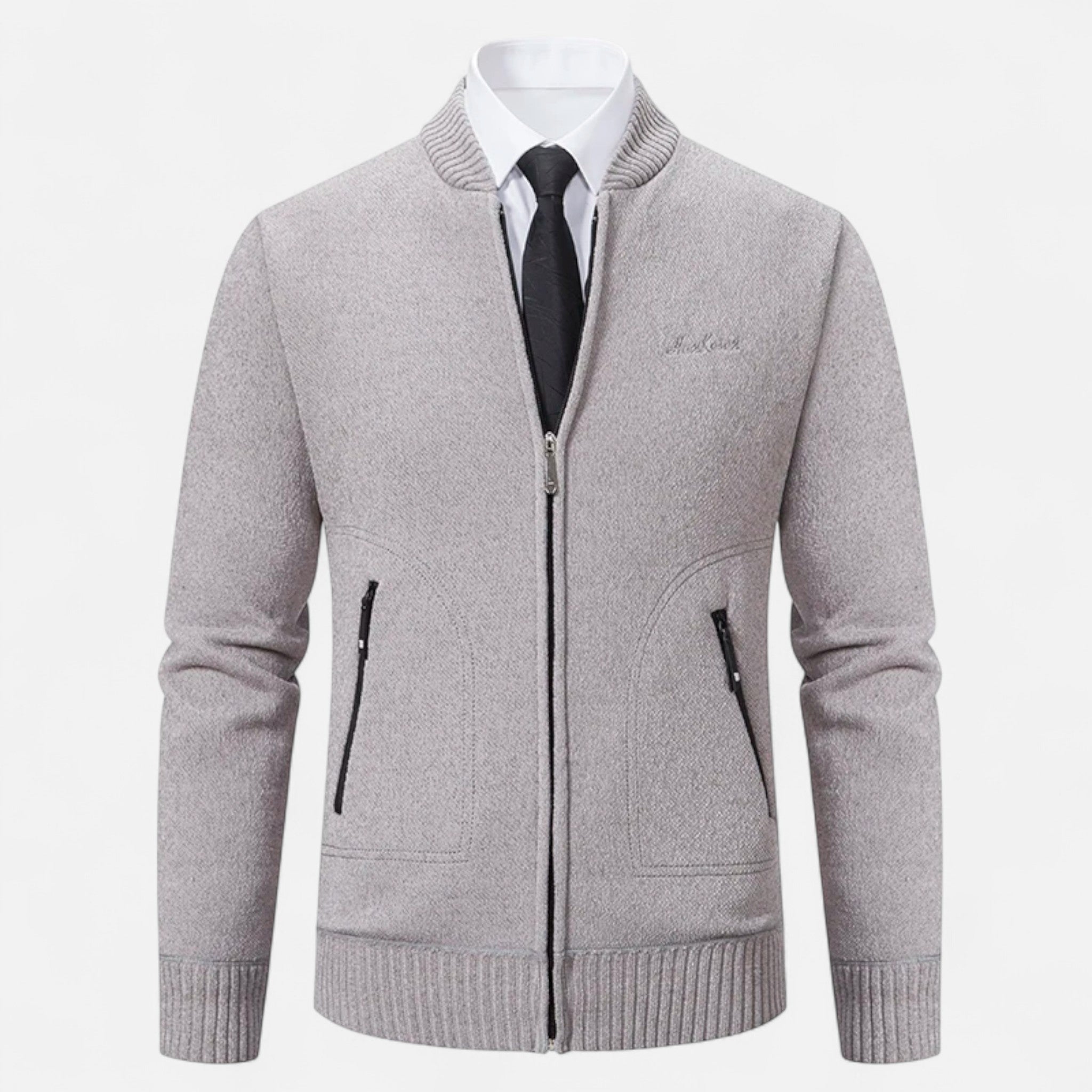 Veloire | Cardigan en Maille Homme – Élégance Raffinée à Col Montant