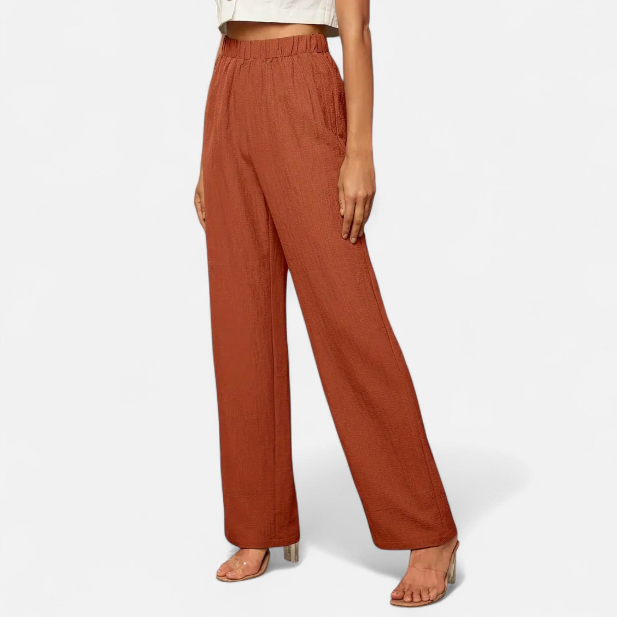 Veloire | Pantalon Femme à Jambe Droite – Style Taille Haute Intemporel