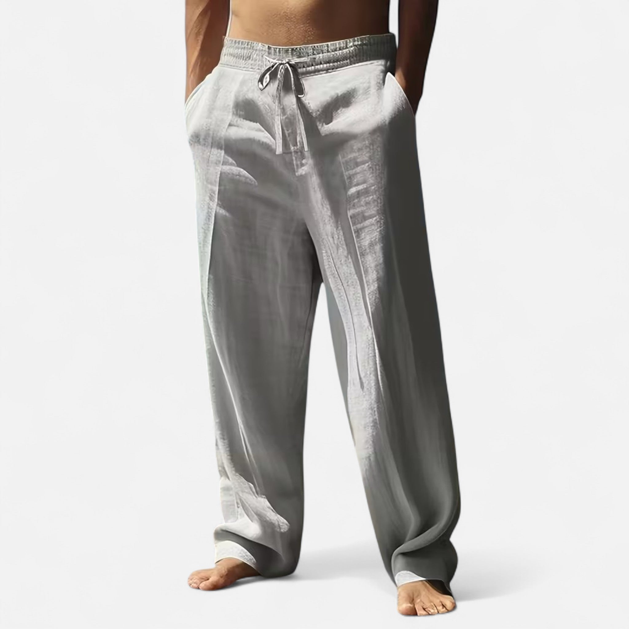 Veloire | Pantalon Homme en Lin – Élégance Décontractée Beige