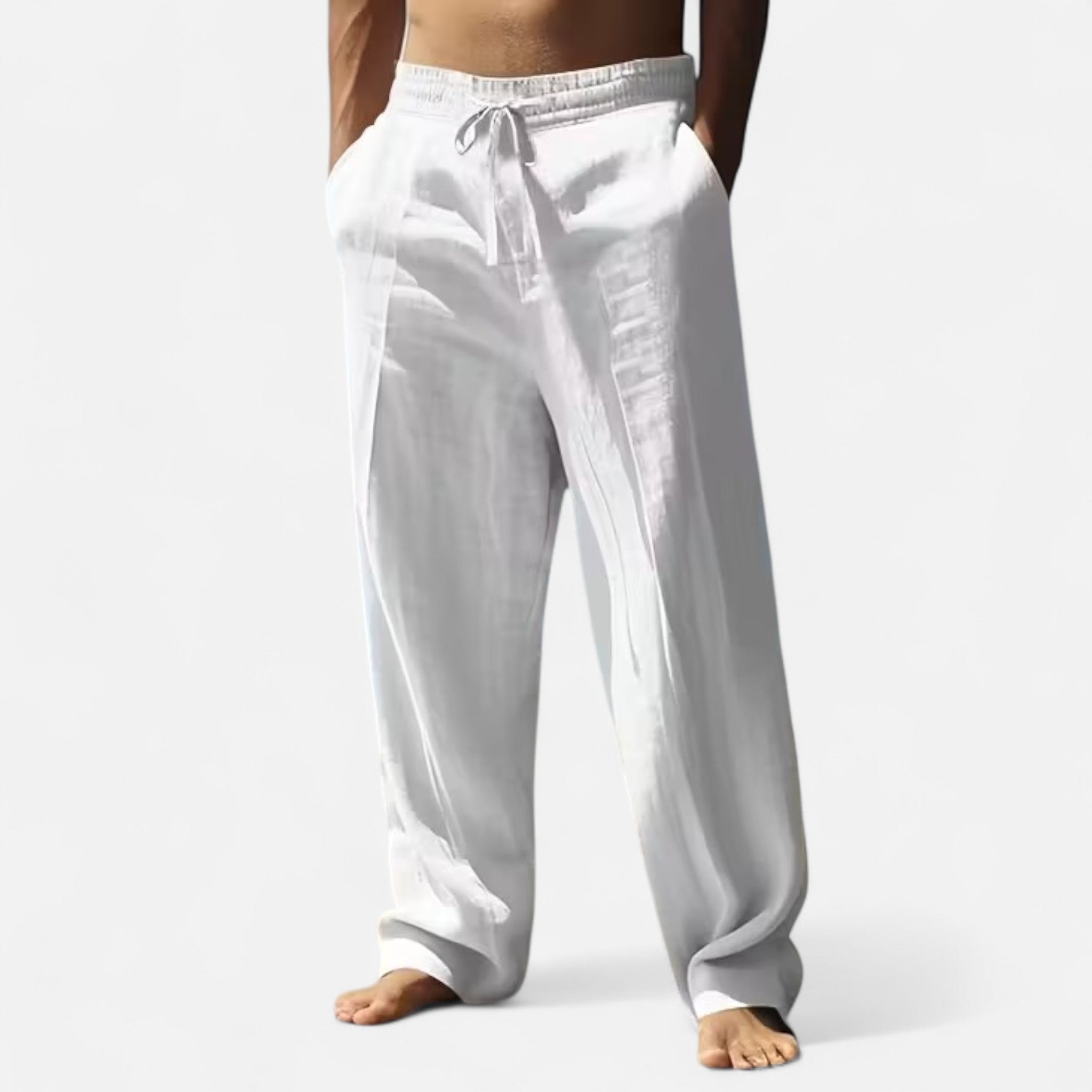 Veloire | Pantalon Homme en Lin – Élégance Décontractée Beige