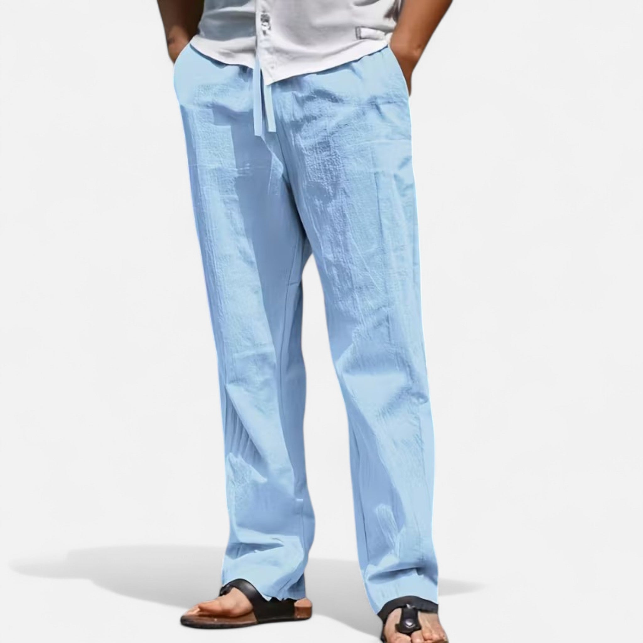 Veloire | Pantalon Homme en Lin – Élégance Décontractée Beige